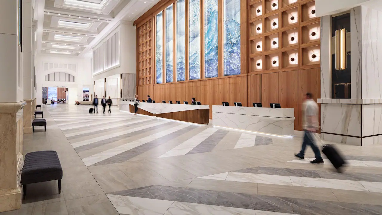 Conference hallway at the Manchester Grand Hyatt