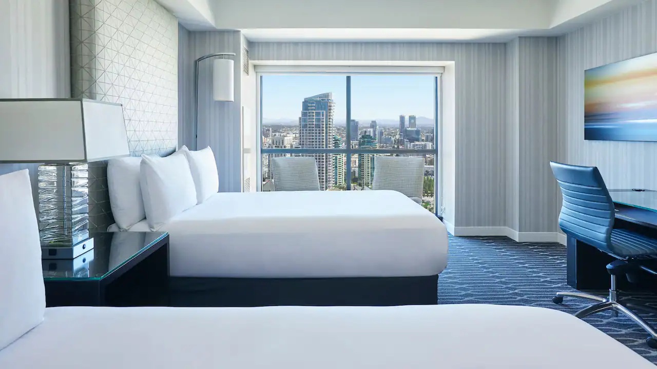 A double bed room at the Manchester Grand Hyatt